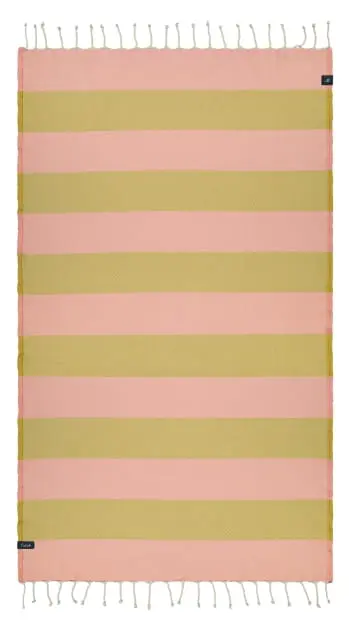 Bedu Coral & Mustard Beach Towel