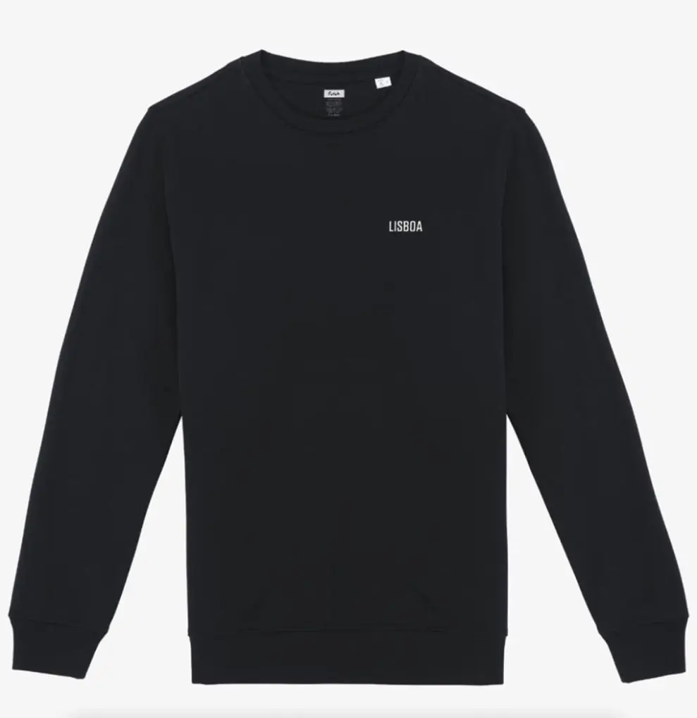 Futah - Black Organic Cotton Sweatshirt - Lisboa (1)