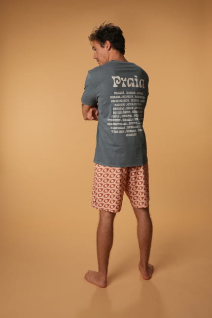 Futah Mineral Grey Organic Cotton T-Shirt - Beach