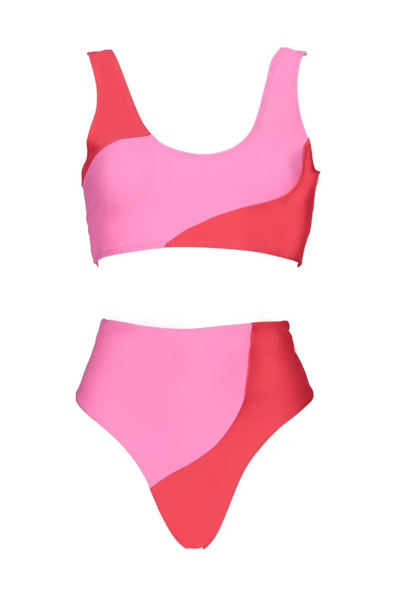 Futah - Aether Pink & Coral Bikini Top (6)