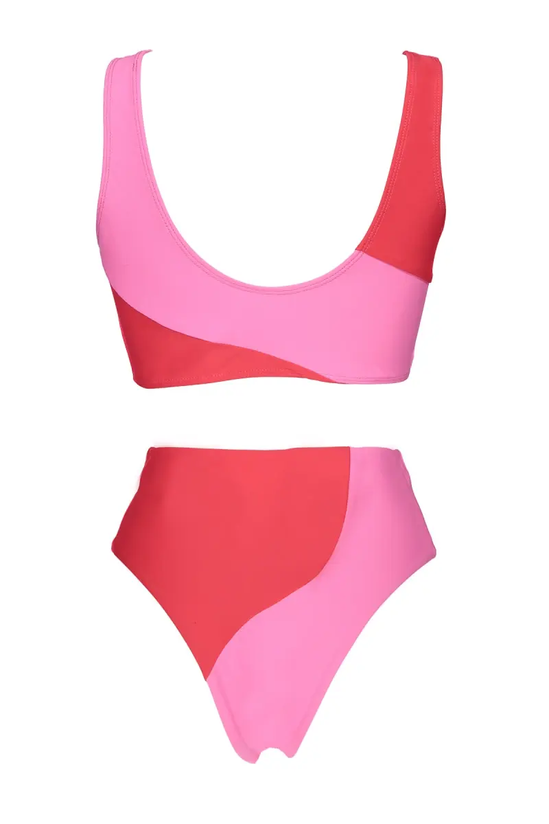 Futah - Aether Pink & Coral Bikini Top (7)