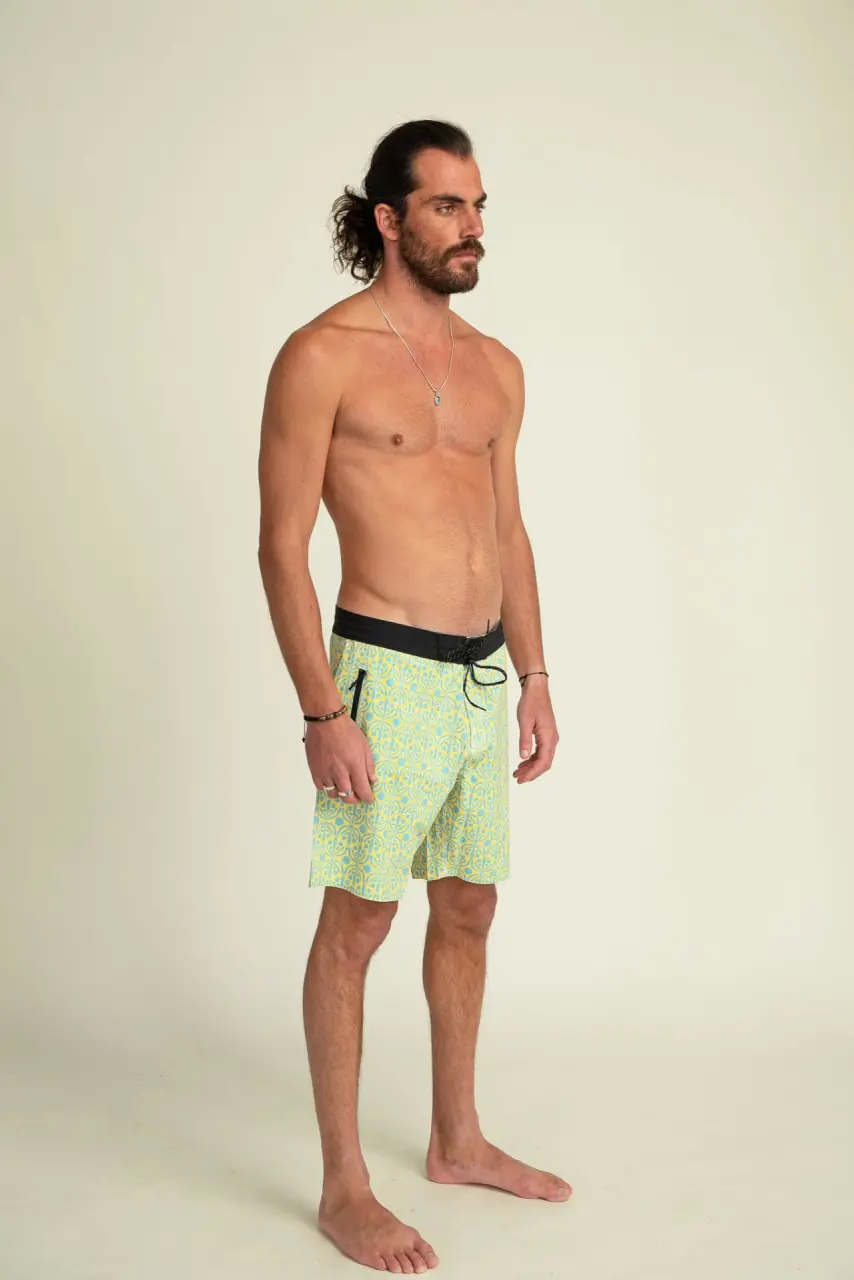 Futah - Flora Yellow & Water Boardshorts (2)